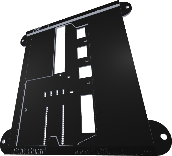 3D model of a printable PCB Guard board fixture generated from gerber files